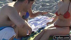 Beach girls paint bodies in bikinis for public cash flash