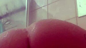 Homemade neighbor girl fingers small tits and squirts in outdoor shower