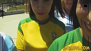 amateurs teasing touches and group fun at party
