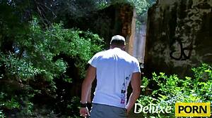 big tits tattooed damaris gets fucked doggystyle in forest