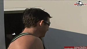 Street-Picked Curly Brunette Slut Begs for Cum Facial
