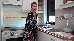 Wet Big Tits Blonde Housewife Dances Masturbates Kitchen