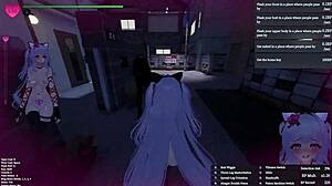 manaka strips cosplay rips clothes flashing toys in bdsm 3d hunt game