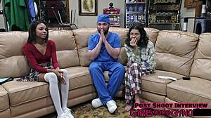 Teen Solana's Shaved Pussy Spread in First Gyno Exam