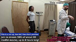 Teen Solana's Shaved Pussy Spread in First Gyno Exam