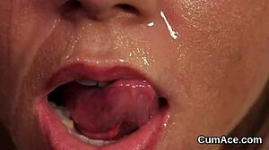 peach slurps spunk facials in cum feast frenzy