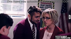 Classroom gangbang slams huge tits BBW teacher doggystyle