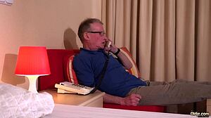 Gorgeous 18+ Teen Fucks 74-Year-Old Man in Hotel Room Triggers His Massive Orgasm Explosion