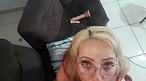 i watched him cum in the blue eyed blonde's mouth... she gagged hard on it