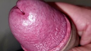sexy guy jerks wet cock to orgasm pov