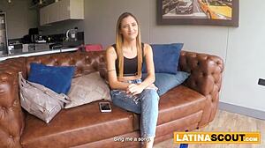Skinny 18yo Latina Lingerie Casting Turns Rough POV Cowgirl