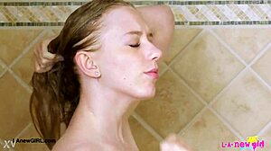 Bright-Eyed Blonde Teen Milf Showers In Steamy Casting Session