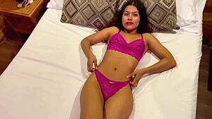 Skinny Horny Teen In Bed Fingers Juicy Vagina To Climax