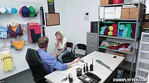 lp officer spreads nikki's wet pussy wide at work!