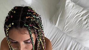 rastafarian girl smokin' magic cig wants rough anal now