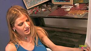 hey artist wanna fuck this naked model on desk blonde big tits wet pussy doggystyle