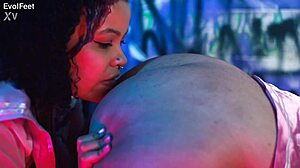 naughty bbw lesbians worship feet and scissor wet