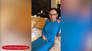 glasses on eve sweet plays wet pussy closeup pov