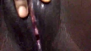 Black whore's wet pussy solo masturbation creampie tease