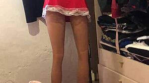 stepdaughter anal toy fuck on christmas in bedroom