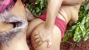 lost red riding hood devoured by big bad wolf's clit squirting quickie in forest