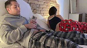 step sis moans as i accidentally creampie her tight pussy while mom cleans