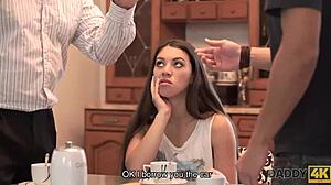 daddy4k teen slut rides old man after he leaves for car ride