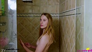 Bright-Eyed Blonde Teen Milf Showers In Steamy Casting Session