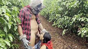 lost red riding hood devoured by big bad wolf's clit squirting quickie in forest