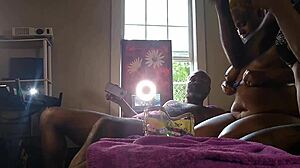 Bouncing Ebony Milf Pussy Grinds Big Black Dick Hard