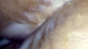 shaved chocolate ebony pussy bent over doggystyle for monster bbc creampie