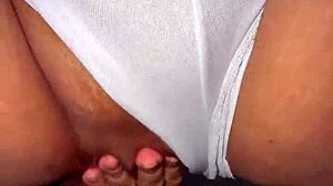 Latina girlfriend slurps cock with tons of saliva in closeup POV