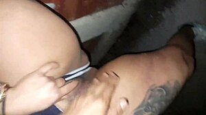 street vagina grope then suck friend's pierced cock milk!