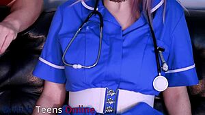 skinny nurse takes deepthroat facial after hard pussy pounding?