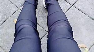 【伪娘婷婷】Shemale Tingting Outdoor Stockings Pee Masturbation Wild Afternoon!