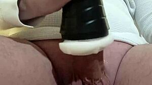 Tall Amateur Fleshlight Fuck Ends in Close-Up Cumshot