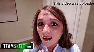 breeding stepdaughter over her nerdy friend mira & selina threesome 🔥💦