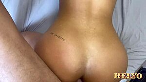 Skinny latina neighbor bends over for bareback doggystyle in car