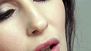 hot brunette babe licks cum from pussy and ass