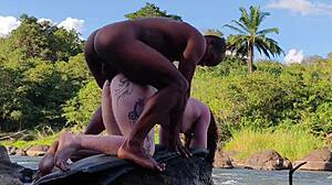Young Albino Girl Shows Tight Ass Potential Taking Triple Anal Creampie from Three Guys