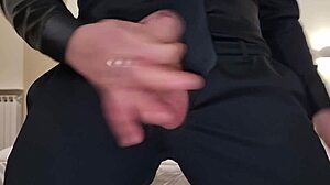 sexy guy jerks wet cock to orgasm pov