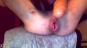 kinky muscular boy gapes huge asshole with anal toys closeup