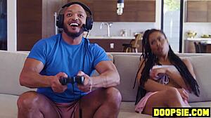 bbc delivery guy pounds hairy busty ebony milf rough in front of bf