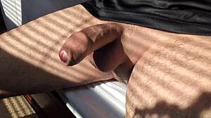 summer solo masturbation close-up on bed