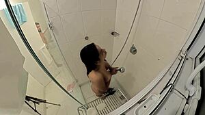 he fucks his hot girlfriend hard in the bathroom