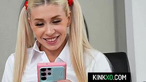 bratty anna kovachenko skips homework to ride stepdad's cock wildly