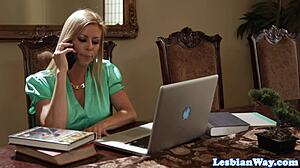 stockinged les milf smothers beauty's face in hot facesitting session