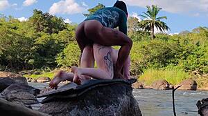 Young Albino Girl Shows Tight Ass Potential Taking Triple Anal Creampie from Three Guys