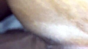 shaved chocolate ebony pussy bent over doggystyle for monster bbc creampie