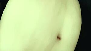 i love exploring this beautiful curvy milf's fat navel up close during massage.